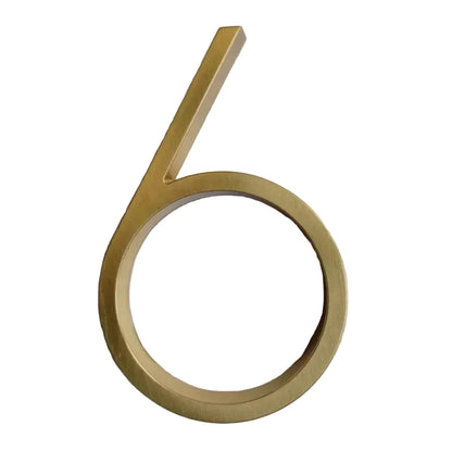 5 Inch Golden House Numbers | Modern Metal Floating Address Numbers with Screws