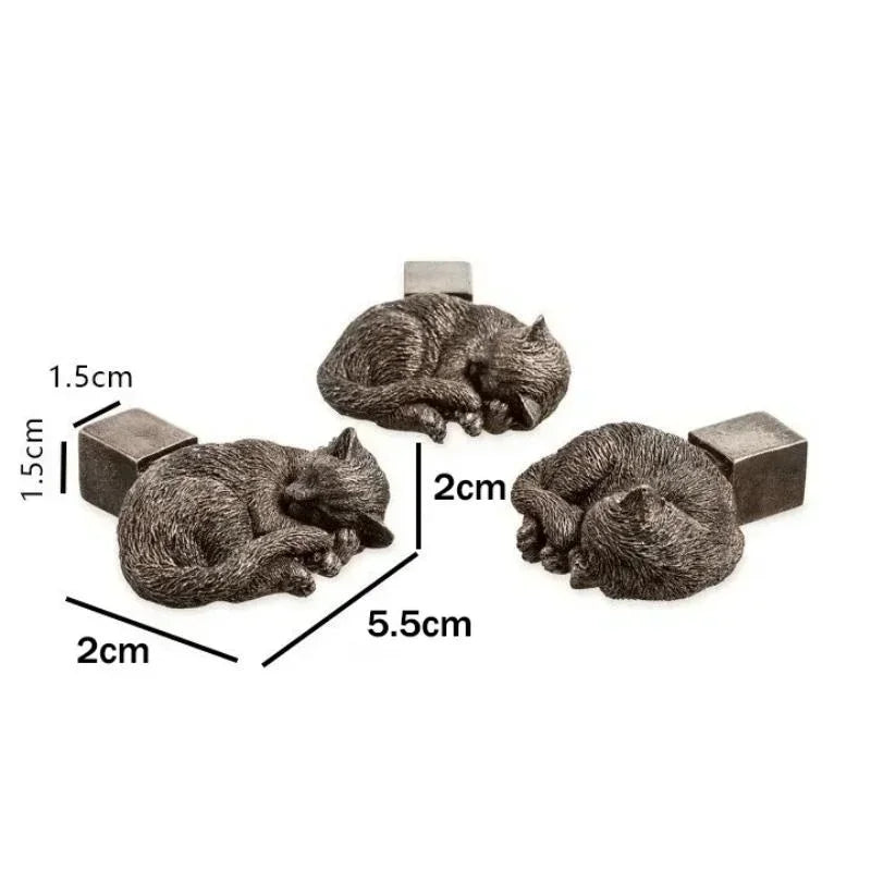 Cat Kitty Sleeping Pot Feet Set of 3 - Small Planter Pot Raisers