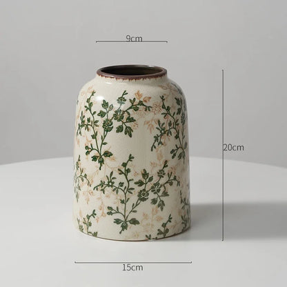 Vase Ceramic Leaf Rustic