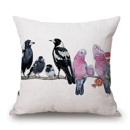 Cushion Cover Australian Bird Range Kookaburra Lorikeet Galah Magpie