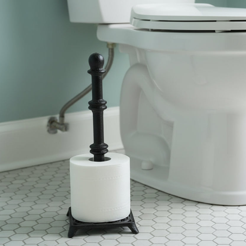 Cast Iron Tissue Holder Stand | Bathroom Toilet Roll Organizer