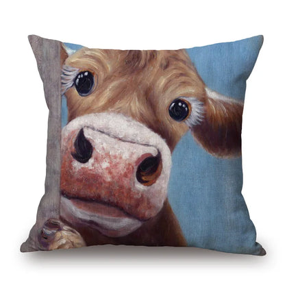Cow & Cattle Cushion Covers | 45cm Farmhouse Animal Print Range