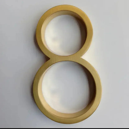 5 Inch Golden House Numbers | Modern Metal Floating Address Numbers with Screws