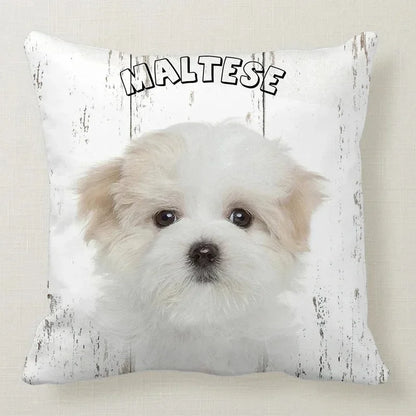 Cushion Cover Dog Breeds | 26 Breeds Polyester Cotton Sofa Pillow Case
