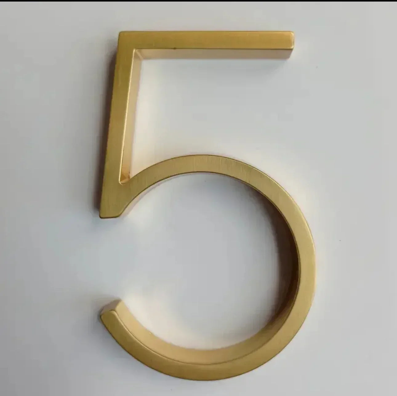 5 Inch Golden House Numbers | Modern Metal Floating Address Numbers with Screws