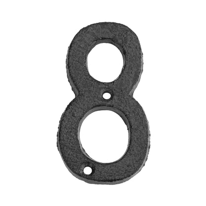Cast Iron House Numbers 8cm - Door Plate Number Sign Metal