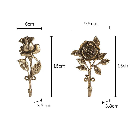 Vintage Rose Metal Wall Hook | Decorative Floral Hook