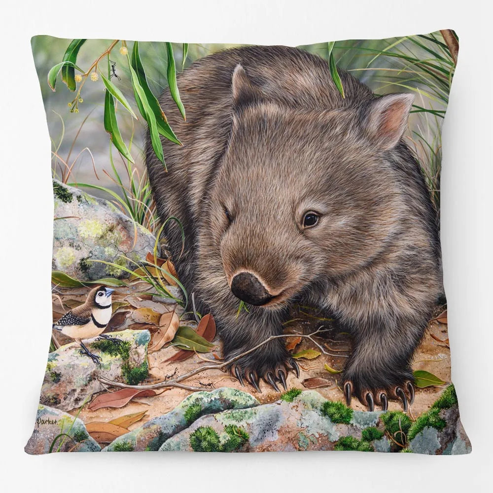 Australian Wildlife Cushion Cover | Koala Kookaburra Wren Finch Cockatoo | 45cm | Aussie Gift