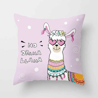 Cartoon Alpaca Llama Cushion Cover | 20 Designs | 30cm to 66cm