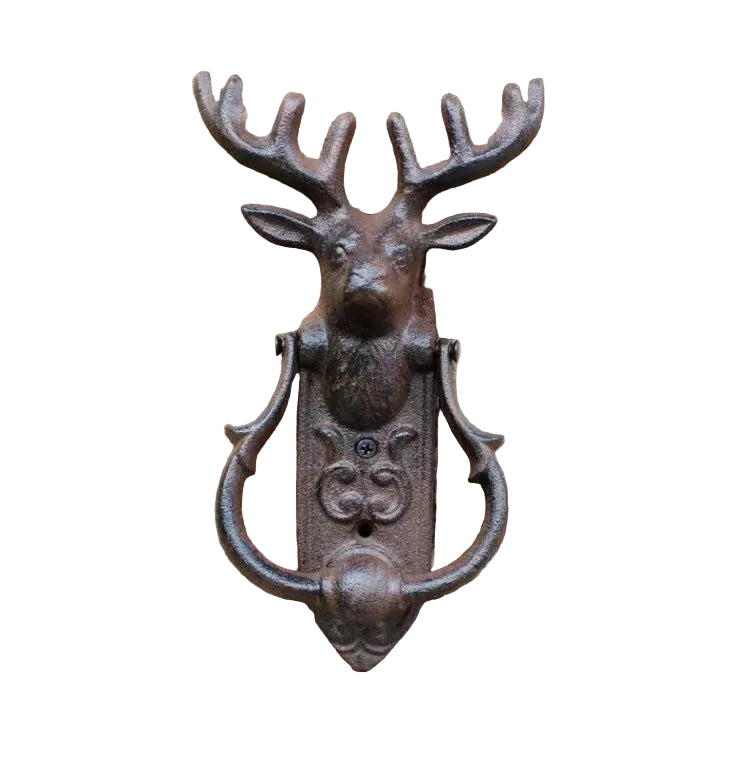 Door Knocker Cast Iron Deer Stag Rustic Cabin - 22.4x13.1cm