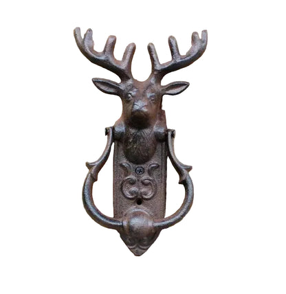 Door Knocker Cast Iron Deer Stag Rustic Cabin - 22.4x13.1cm