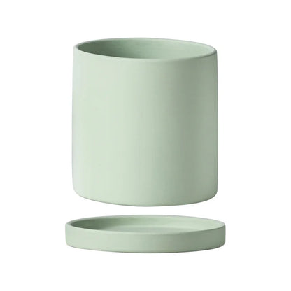 Colourful Ceramic Planter Pot with Tray & Drainage Hole | 24 Colours 4 Sizes | Indoor Outdoor Succulent Pot