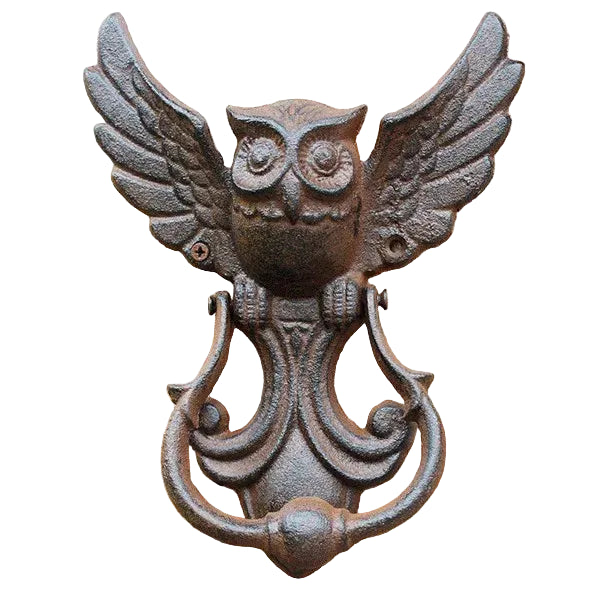 Door Knocker Owl Flying Bird Cast Iron - Vintage Rustic