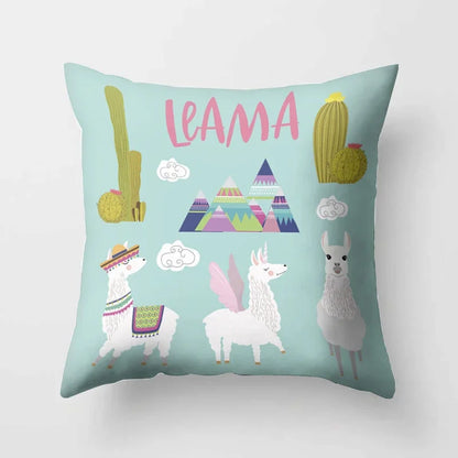 Cartoon Alpaca Llama Cushion Cover | 20 Designs | 30cm to 66cm