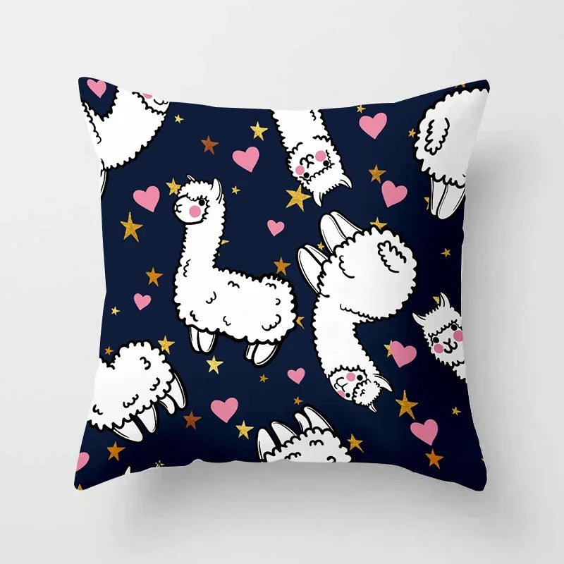 Cartoon Alpaca Llama Cushion Cover | 20 Designs | 30cm to 66cm