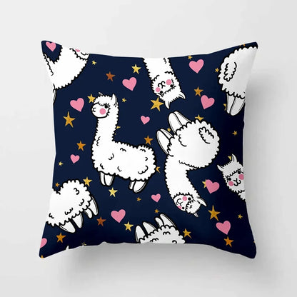 Cartoon Alpaca Llama Cushion Cover | 20 Designs | 30cm to 66cm