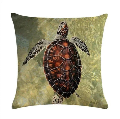 Turtle Cushion Cover | Cotton Linen 40cm 45cm 50cm | 14 Designs