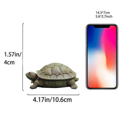 Turtle Garden Statue with Hidden Storage | Resin Tortoise Ornament & Secret Key Hider | Outdoor Lawn & Home Decor