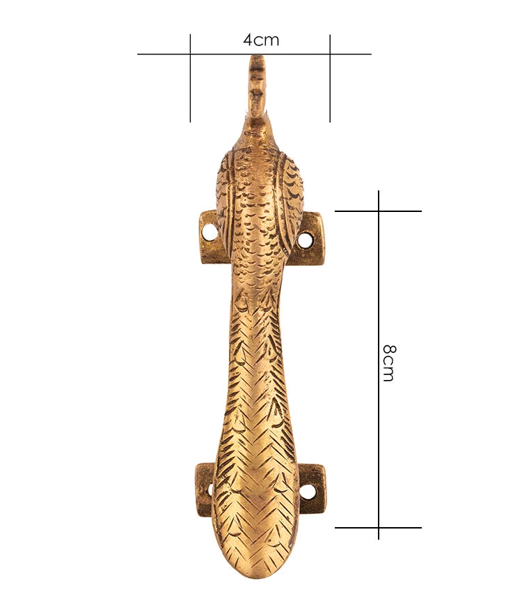 Peacock Bird Door Handle Brass Cabinet Pull Vintage