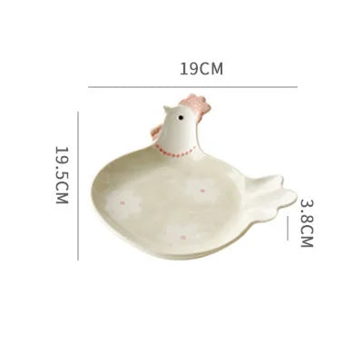 Chicken Bowl Plate Country Ceramic