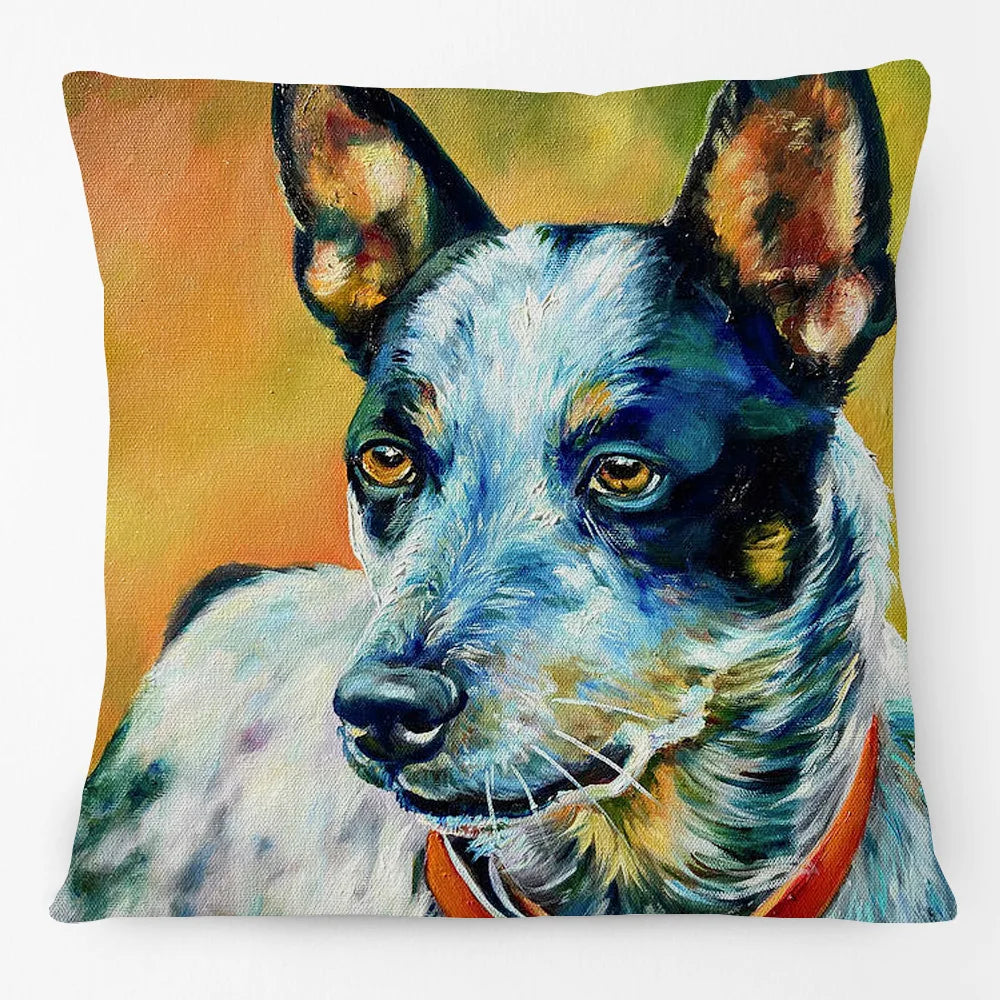 Australian Cattle Dog & Kelpie Red Heeler Cushion Cover | 45cm | Linen or Plush | Dog Lover Gift