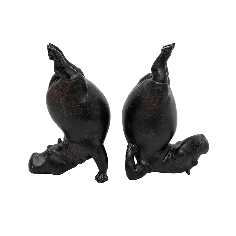 Yoga Hippo Resin Figurine | Zen Pose Animal Sculpture | Funny Home Decor Gift