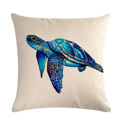 Turtle Cushion Cover | Cotton Linen 40cm 45cm 50cm | 14 Designs