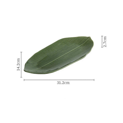 Plate Serving Tropical Leaf