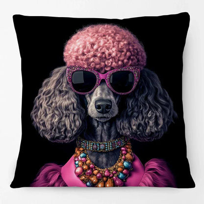 Fashion Animal Portrait Cushion Covers | Poodle Dog Pug Cat Fox Monkey Duck Elephant Throw Pillow Cases
