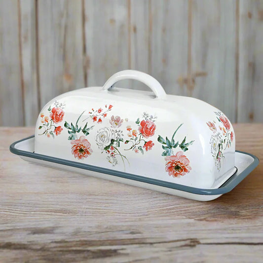 Butter Dish With Cover Applicable To Workbench Non-Damable Metal Container Retro Darmhouse Style Dishes - The Renmy Store Homewares & Gifts 