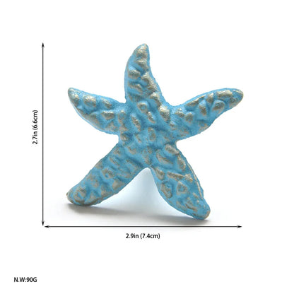 Mediterranean Sea Life Iron Drawer Knobs | Coastal Cabinet Pulls | Seahorse Crab Shell Starfish
