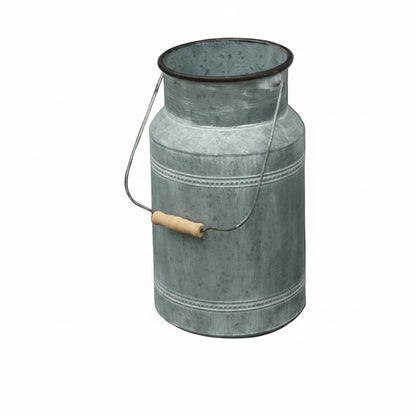 Retro Iron Bucket Vase | Vintage Metal Flower Pot for Garden & Home Decor
