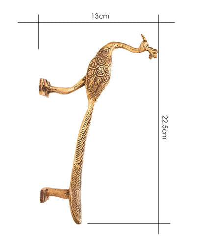 Peacock Bird Door Handle Brass Cabinet Pull Vintage