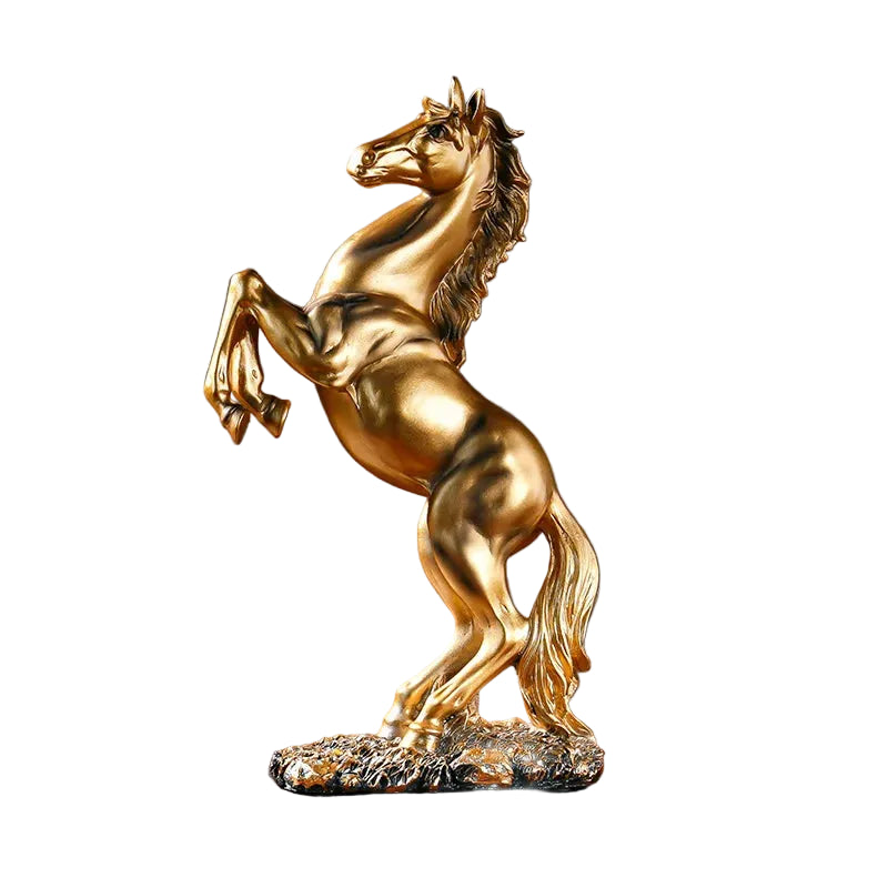 Rearing Victory Horse Statue | European Style Resin Horse Figurine | White, Gold or Black | 30.5cm
