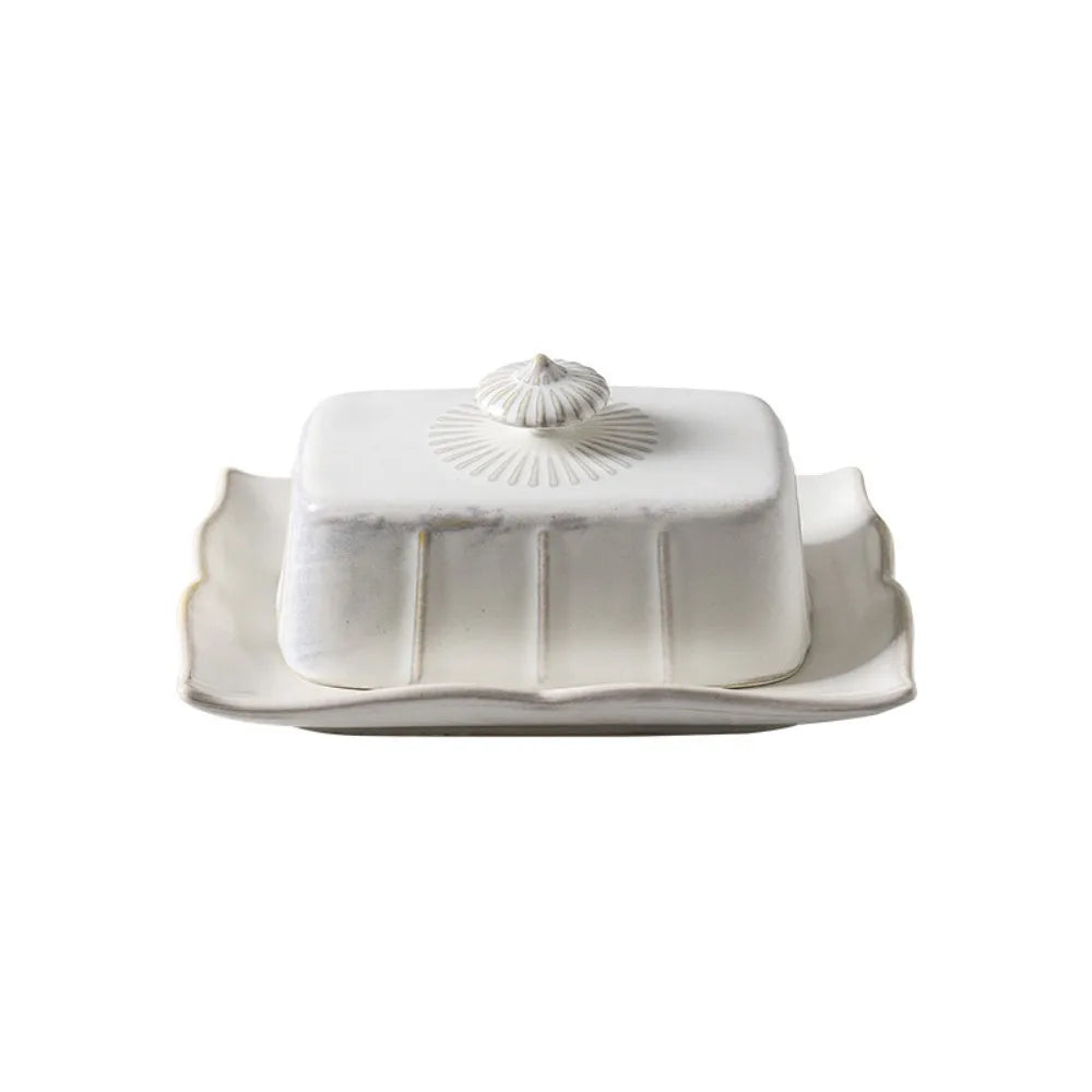 Butter Dish Antique Vintage White Storage