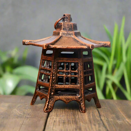 Candle Holder Lantern Asian Copper Rustic Cast Iron