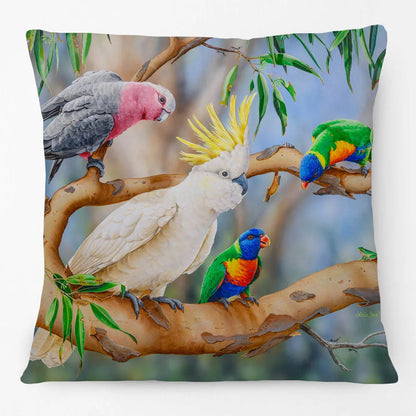 Australian Wildlife Cushion Cover | Koala Kookaburra Wren Finch Cockatoo | 45cm | Aussie Gift