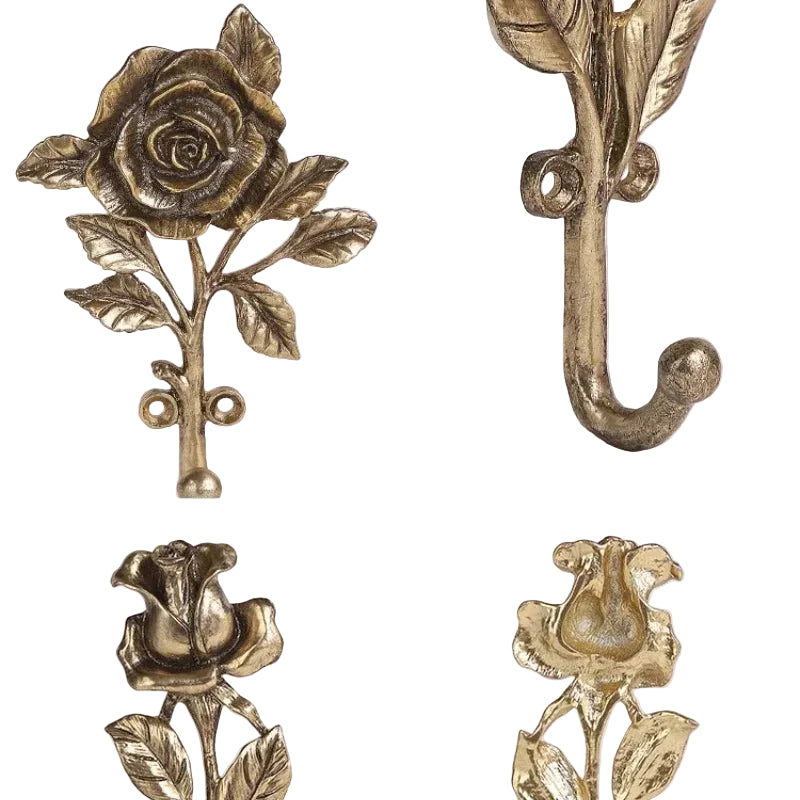 Vintage Rose Metal Wall Hook | Decorative Floral Hook