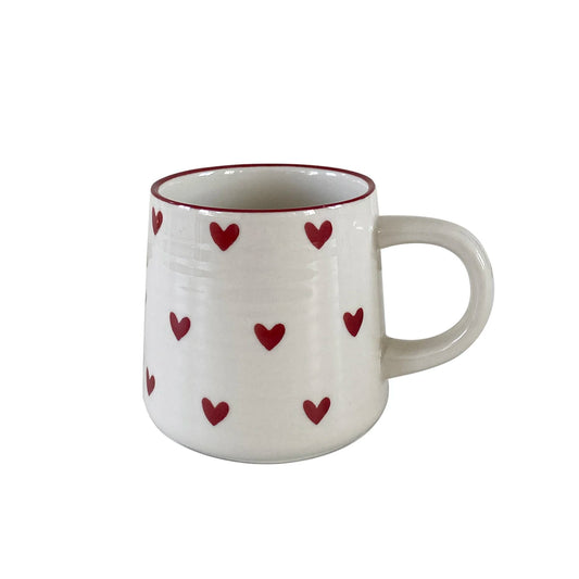 Heart Mug Love Pink Hearts | Ceramic Coffee Cup Gift Set