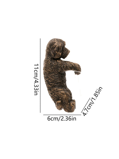 Dog Pot Sitter Hanger | Resin Planter Pot Decoration 11cm | Garden Dog Ornament