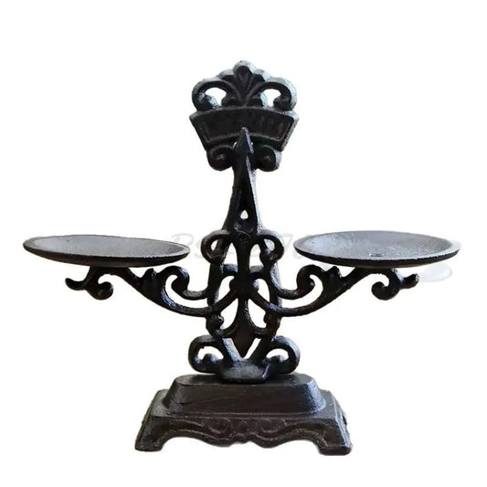 Cast Iron Vintage Balance Scale | Decorative Candleholder & Home Ornament | Farmhouse Retro Decor