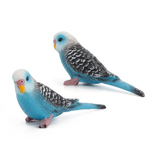 Blue Budgie Bird Figurine Miniature Garden Ornament