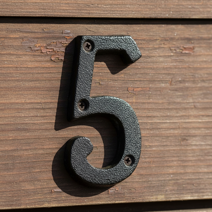Cast Iron House Numbers 8cm - Door Plate Number Sign Metal