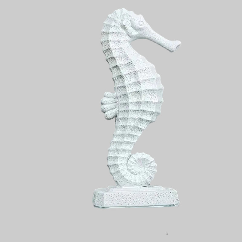 Seahorse Statue Resin Ornament | Mediterranean Coastal Decor | 3 Colours | Desktop Figurine