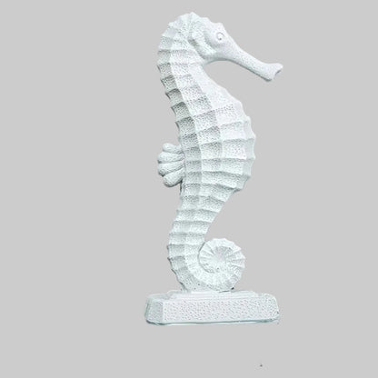 Seahorse Statue Resin Ornament | Mediterranean Coastal Decor | 3 Colours | Desktop Figurine