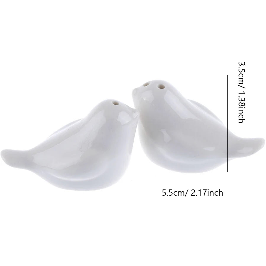 Salt Pepper Shaker Birds French White