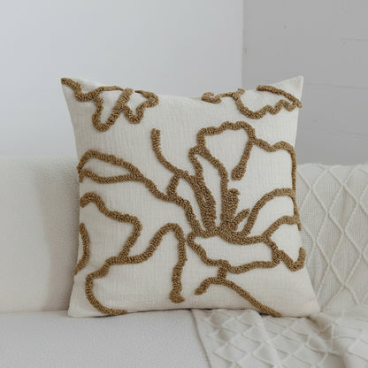 Cushion Cover Chenille | Decorative Stitched Lines Throw Pillow Polyester