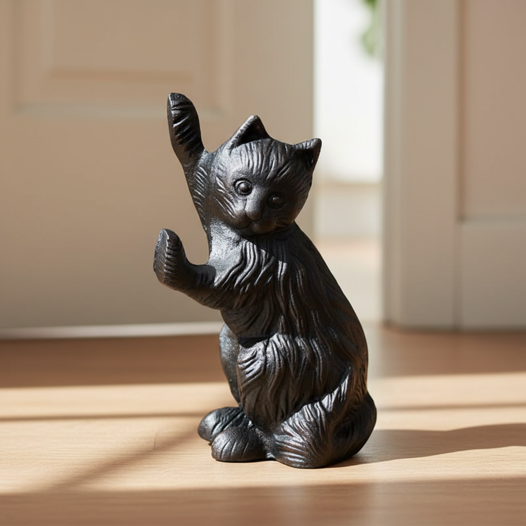 Cat Cast Iron Door Stop 13cm x 20.5cm | Vintage Farmhouse Decor