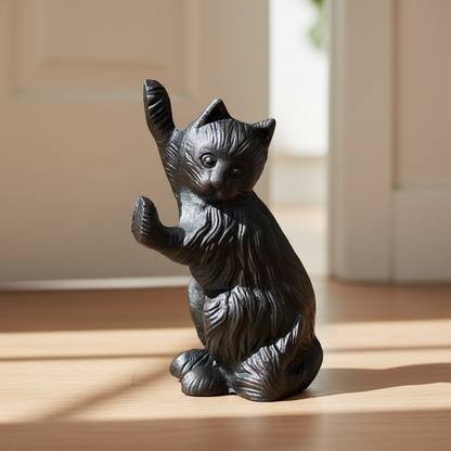 Cat Cast Iron Door Stop 13cm x 20.5cm | Vintage Farmhouse Decor