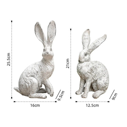 Rabbit Decoration White Home Garden Decor